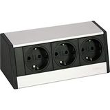 EVOline 159800015000 R-Dock stekkerdoos 3-voudig Schuko kleur aluminium zwart