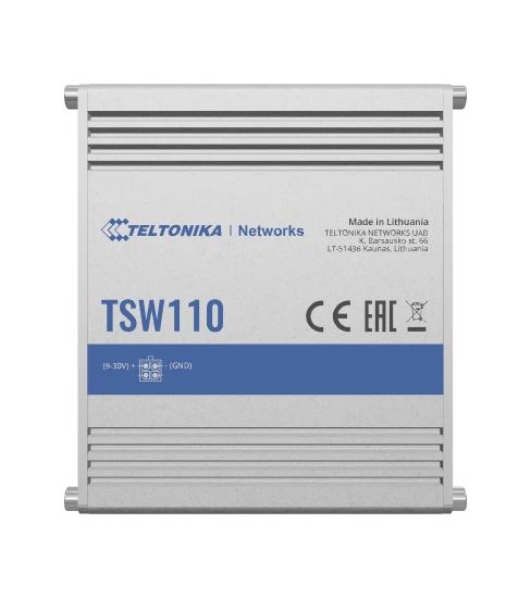 Teltonika TSW110 - 5-poorts Gigabit Ethernet Switch - Unmanaged - PoE - Blauw/Grijs