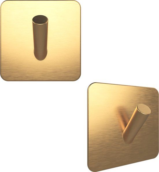 EAVY Zelfklevende Handdoekhaakjes Goud - Set van 2
