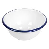 6 Enamelware 6 stuks schalen 'Enamelware', 470 ml, Ø 14 x 7 cm, wit, geëmailleerd ijzer