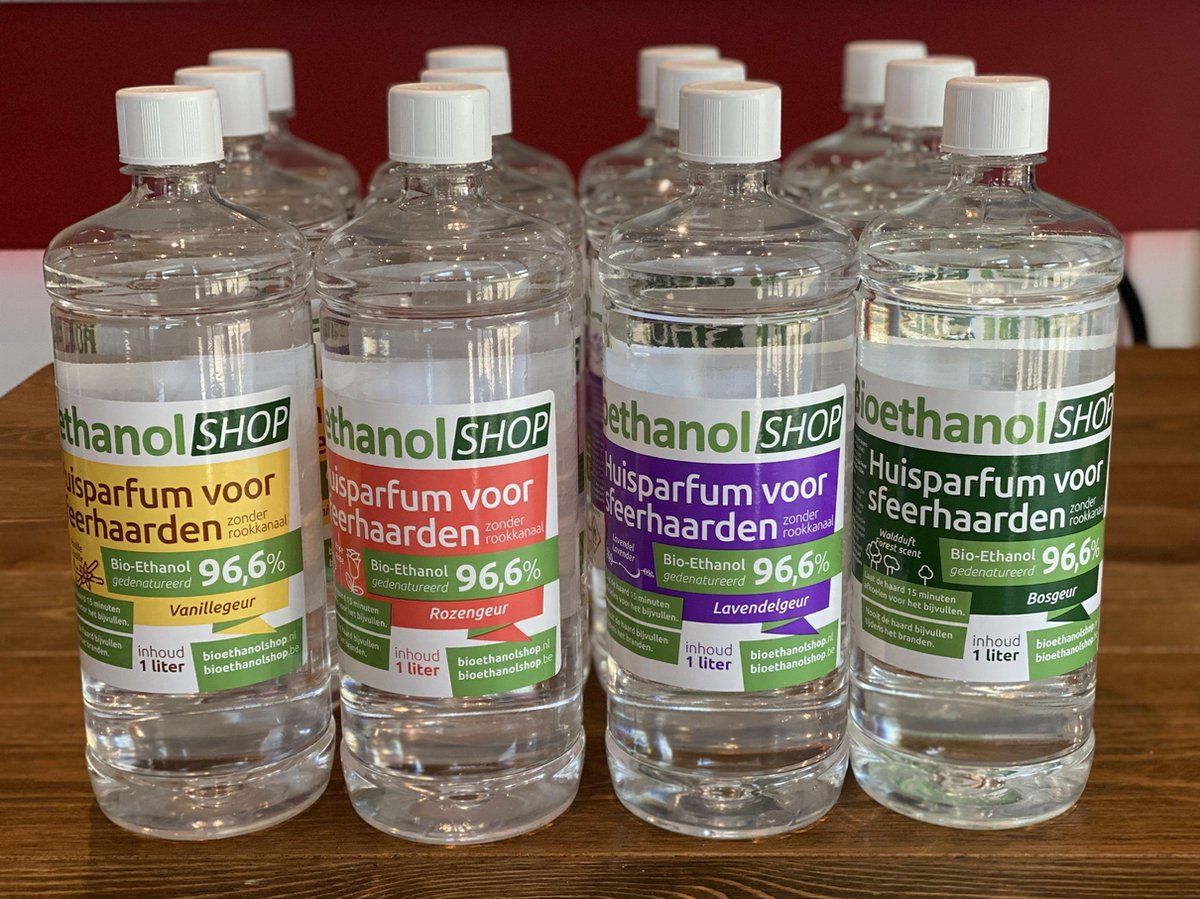 Bioethanolshop Premium Bio-ethanol Geurenmix - Bosgeur, Rozengeur, Lavendel, Vanille