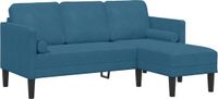 vidaXL Bankstel met kussen Blauw Polyester