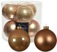 Decoris Kerstballen - 12 stuks - Toffee Bruin - D10 cm - Glas