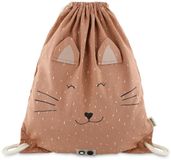Trixie Zwemtas - Mrs. Cat - Gymtas voor kinderen - Waterafstotend - Turnzak met trekkoord - Voor jongens en meisjes - Roze - Kat