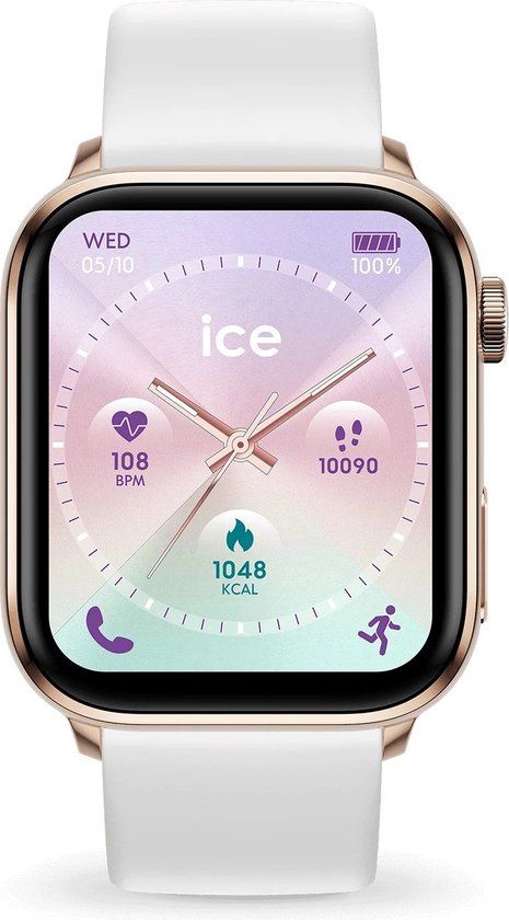 Ice-Watch Ice Watch 024302 - ICE-Smart Rose gold White Smartwatch - 40mm - Android/iOS - Bluetooth 5.0 - 1.78" AMOLED Display - GPS - IP68 - 72 uur batterijduur