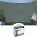 Perel Schaduwdoek, waterafstotend, 3.6 x 3.6 m, 160 g/m², polyester, vierkant, groengrijs
