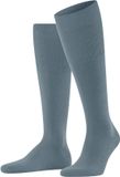 FALKE Airport lang eenkleurig wol katoen kniekousen heren blauw - maat 45-46