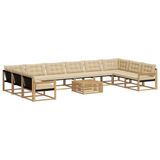 vidaXL - Buiten - bank - set - 11 - st - Wit - en - Beige
