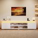 Meuble TV 180x35x42, MDF, éclairage LED RVB, commande via application/voix, minuterie, armoires, compartiments ouverts