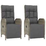 vidaXL 9-delige Tuinset met kussens, polyrattan, zwart en grijs