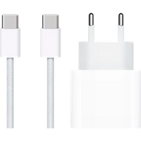 Apple 20W USB-C Charger + USB-C to USB-C Cable (1m) - White