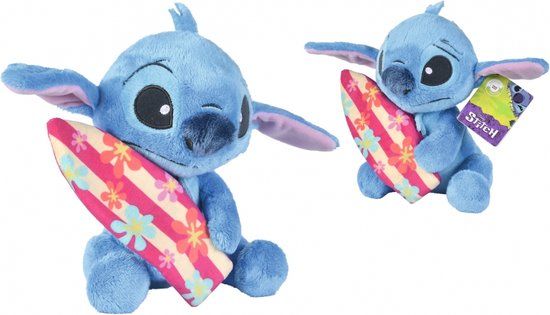 Disney Stitch met Surfboard Pluche Knuffel - 25 cm