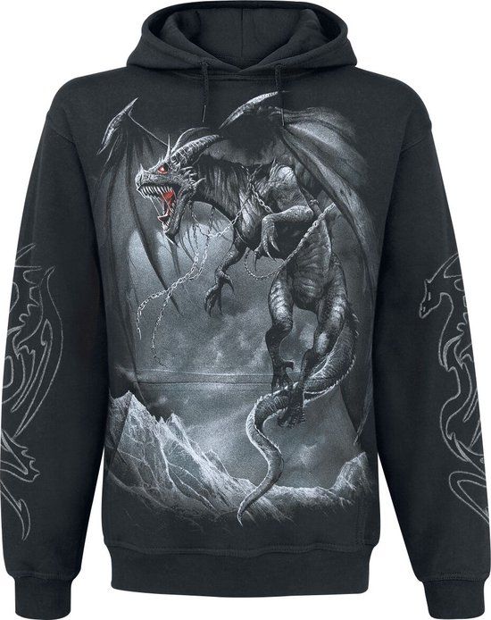 Spiral Heroes Inc. Europe B.V. Spiral Dragon's Cry Heren Trui met capuchon - zwart - XXL