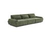 Oviala - Canapé modulable 3 places en tissu avec coussins dossier ajustable