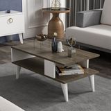 en.casa Salontafel Lycksele 40x90x45 cm walnootkleurig en wit