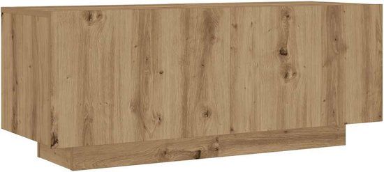 vidaXL Nachtkastje 100x35x40 cm bewerkt hout artisanaal eikenkleur