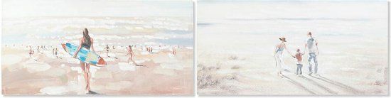 DKD Home Decor Strand Schilderij - 120 x 60 cm (2 stuks)