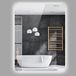 Miroir LED pour salle de bain, 80x60 cm, avec commande tactile, dimmable et avec fonction anti-buée