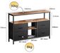 StarTech Tigerhout TV-meubel - Mediaconsole - 107 cm - 4 lades met stoffen voorkant - Opbergruimte - Zwart