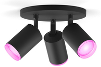 Philips Hue Fugato Opbouwspot - Zwart - 3-spots - Wit en gekleurd licht