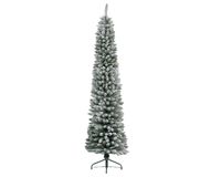Everlands Pencil pine - smalle kunstkerstboom met sneeuw groen, wit 2,4m x 70cm