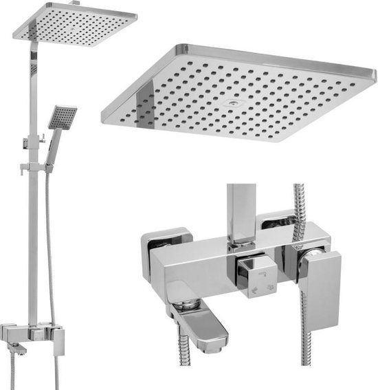 Viking Choice Doucheset - met Badkraan - Handdouche - en Regendouche 30cm - Chroom