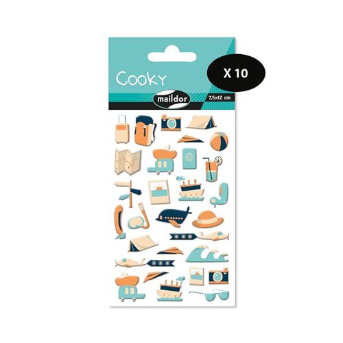 Maildor CY138Cpack - 3D Cooky Stickers - 7.5 x 12 cm - 30 Stickers - 10 Pack