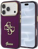 Guess Housse arrière pour Apple iPhone 18 Pro - HC IML 4G Script Metal - Bordeaux