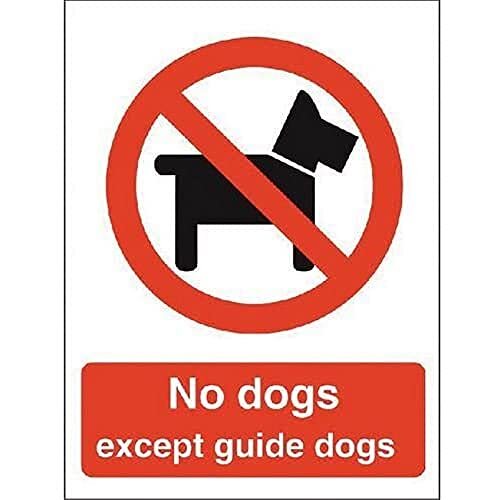 Stewart Superior Seco No Dogs Except Guide Dogs Sign, 150mm x 200mm - Zelfklevende Vinyl