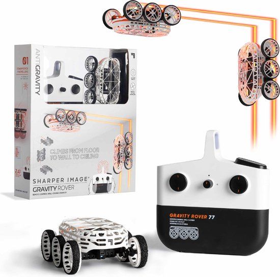 Sharper Image RC Gravity Rover - White - Wall Climbing RC Car - 2.4GHz