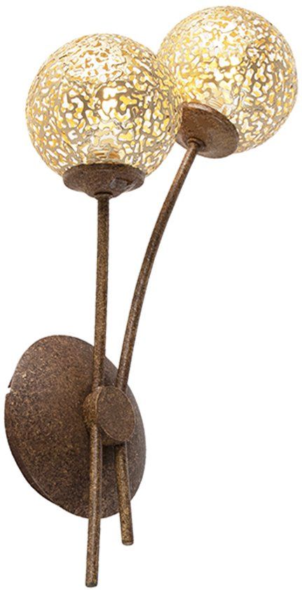 PAUL NEUHAUS Kreta Wandlamp - 2 Lichts - Roestbruin - Metaal