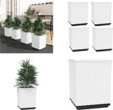 vidaXL Plantenbakken 4 stuks 30x30x37 cm Polypropeen Wit