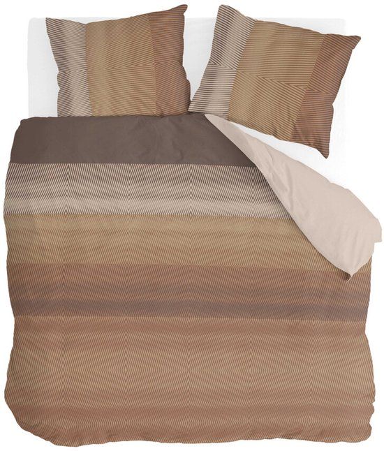 Byrklund Dekbedovertrek Crossing Stripes - 240x220 cm - Bruin