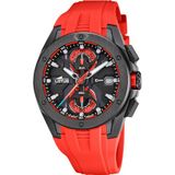 LOTUS Herenhorloge Analoog van Rubber Rood