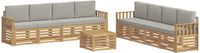 vidaXL - Bank loungeset - 8 zitplekken - Wit en lichtgrijs - Polyester