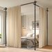 Tringle de rideau - Sans perçage - Réglable - H 110-300 x L 183-508 cm - Noir