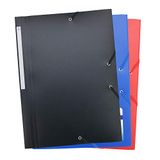 Waytex Set van 3 elastische mappen, 3 kleppen, polypropyleen, 4,5/10, zacht en ondoorzichtig, A4, verschillende kleuren 931456