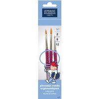 Lefranc Bourgeois Grippy - Penseel - rond - maat: 2, 8, 12 (pak van 3)