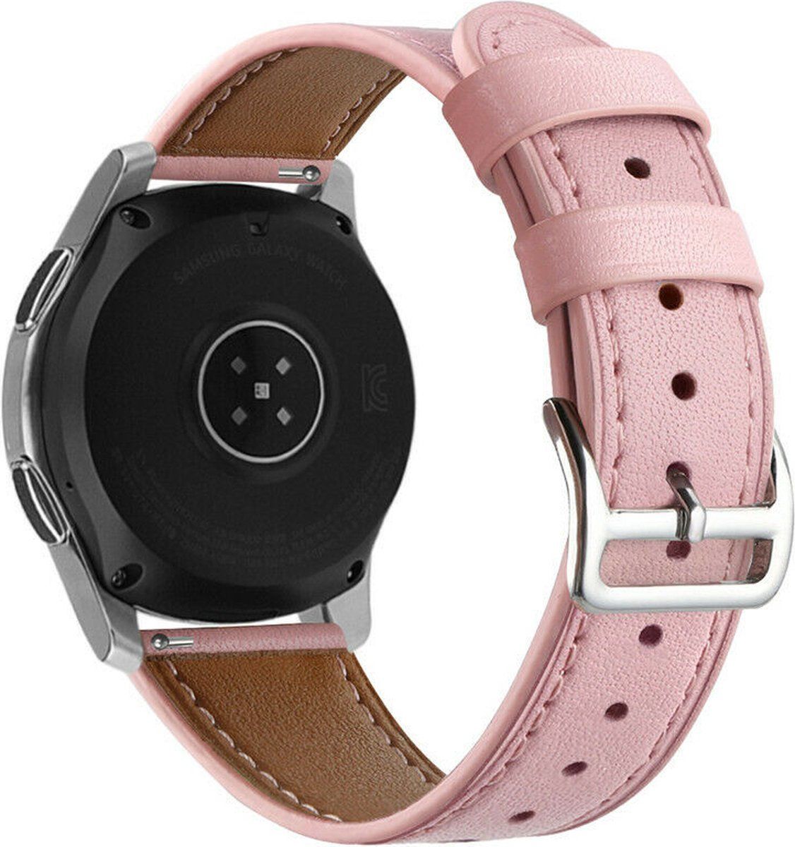 Strap-it Smartwatch bandje 20mm - Roze - leren horlogebandje voor Samsung Galaxy Watch / Active / Amazfit / Polar