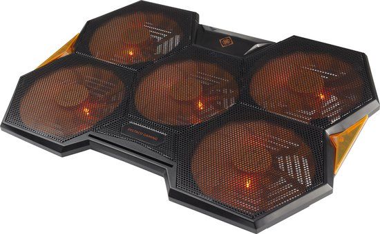 Deltaco Gaming GAM-072 Laptop Cooling Pad with 5 Fans, 1300 RPM, USB, Black/Orange