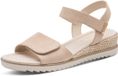 Tamaris - Dames - Sandalen met hak - Maat 39 - Natuur - Textiel