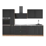Vicco Complete keukeneenheid Fame-Line, Anthrazit-Gold Landhaus/Goudkleurig Eiken, 310 cm, WB Marmer