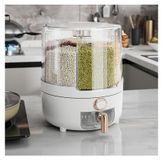 360° rotatable grain storage with 6 compartments