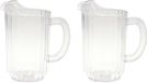 Sans marque Carafe - 2x - plastique - 1,4 litre - carafe à eau - design élégant