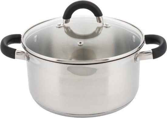 KINGHOFF Top Choice - Kookpan met deksel - 18 cm - 2 liter - RVS - Zilverkleurig