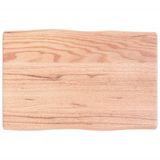 VidaXL Tafelblad natuurlijke rand 60x50x2 cm eikenhout lichtbruin
