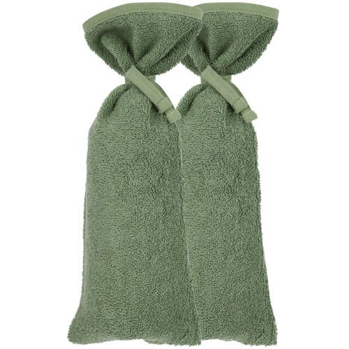 Meyco Basic Badstof Kruikenzak - Set van 2 - Forest Green