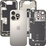 Apple iPhone 16 Pro Batterijklep, Met Middenbehuizing, Complete Onderdelen, Beige (Natuurlijk Titanium), Premium Swap