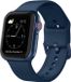 By Qubix - Soft siliconen bandje met gespsluiting - Donkerblauw - Geschikt voor Apple Watch 44mm / 45mm / 46mm / 49mm