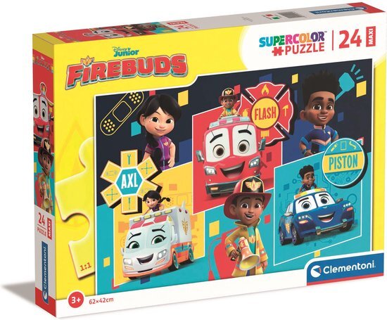 Clementoni - Supercolor Puzzel-Firebuds-24 stuks kinderen 3 jaar, puzzel cartoons-Made in Italy, meerkleurig, 24244